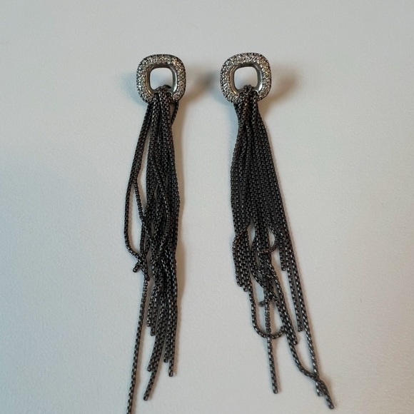 David Yurman Sterling Silver and Diamond Waterfall Earring. - Picture 1 of 6